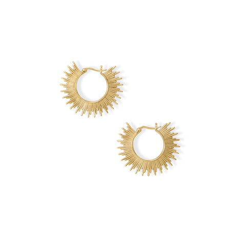 Shine On! 14 Karat Gold Plated Sunburst Earrings