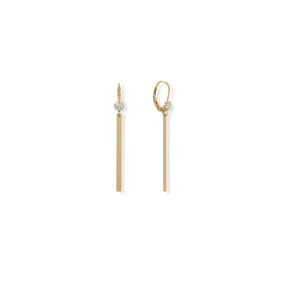 14/20 Gold Filled Bar Drop with CZ Earrings
