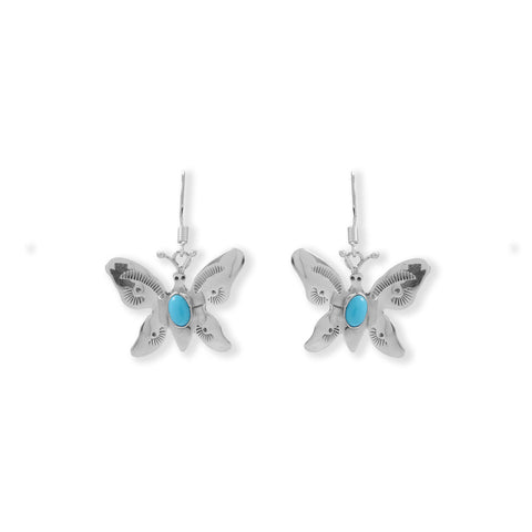 Navajo Turquoise Butterfly Earrings