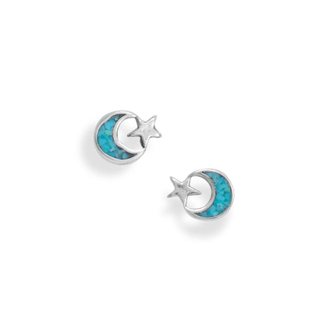 Buy Moon Studs Moon Earrings Star Earrings Moon Star Earrings Celestial  Earrings Online in India - Etsy