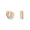 14 Karat Gold Plated Baguette CZ Click Hoop Earrings