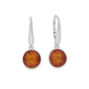 Round Baltic Amber Lever Earrings