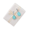 Rhodium Plated Turquoise Doublet Drop Earrings