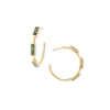 14 Karat Gold Plated Moss Agate Hoop Earrings