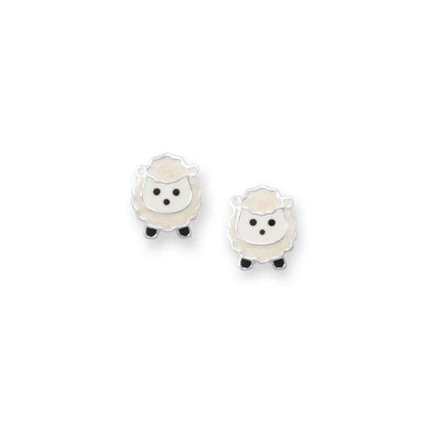 Pearly Enamel Lamb Stud Earrings