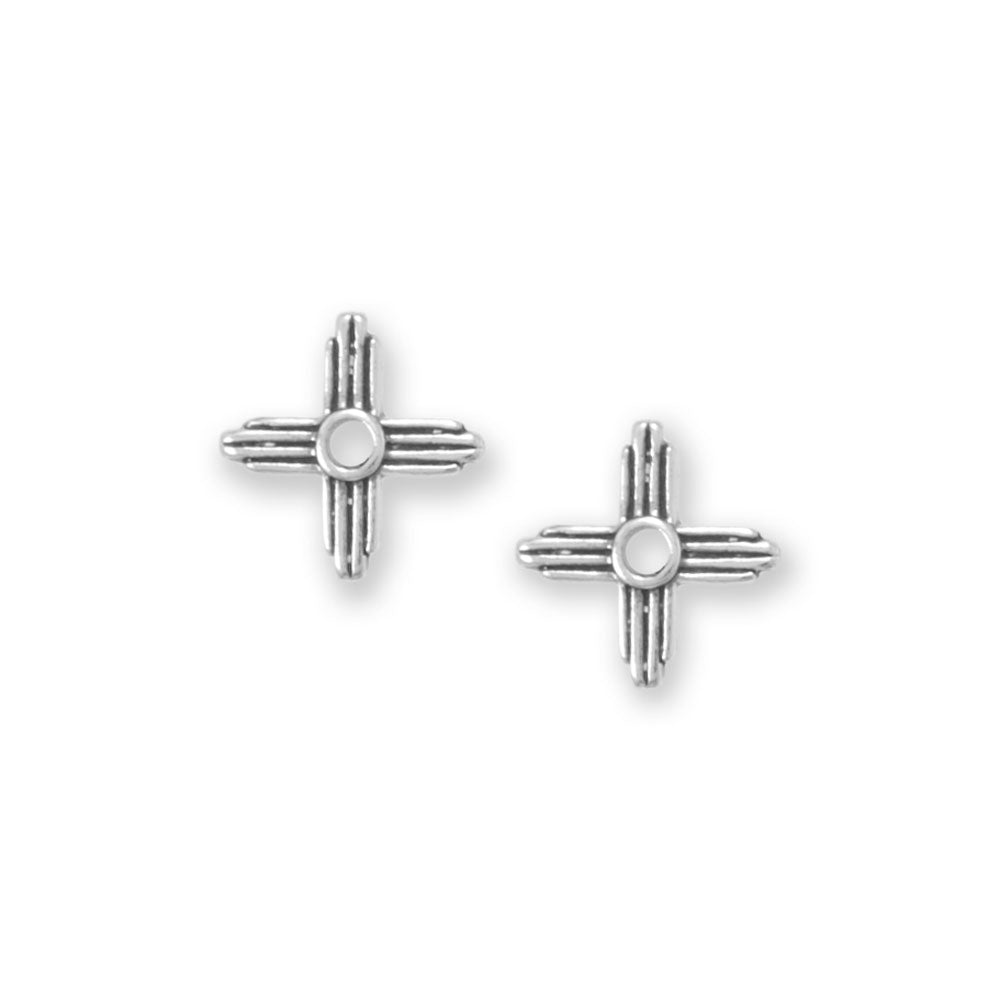 Zia Symbol Stud Earrings - Wholesale Silver Jewelry - Silver Stars