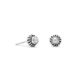 4mm White Cultured Freshwater Pearl Bead Post Earrings