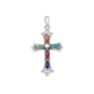 Marquise Multicolor Stone Cross Pendant