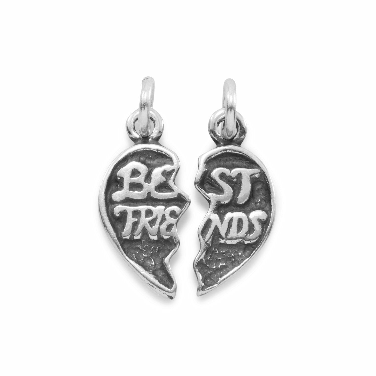 Best Friends Oxidized Breakaway Charm Pendant Sterling Silver Best Friends Oxidized Breakaway Charm Pendant Sterling Silver