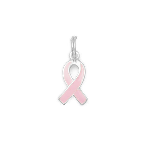Pink Enamel Awareness Ribbon Charm