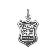 Oxidized  Police Shield Charm