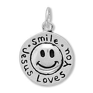 Smile Jesus Loves You Sterling Silver Charm Smile Jesus Loves You Sterling Silver Charm