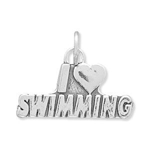 I Love Swimming Charm