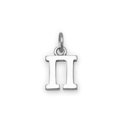 Oxidized Greek Alphabet Letter Charm - Pi