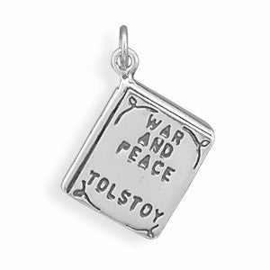 War and Peace Book Charm Sterling Silver War and Peace Book Charm Sterling Silver