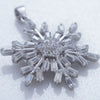 Rhodium Plated CZ Snowflake Pendant