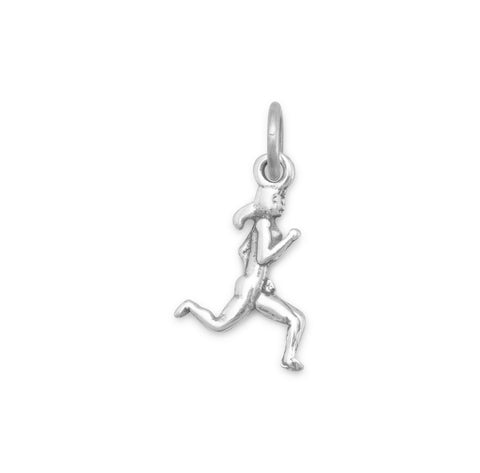 Oxidized Female Runner Charm