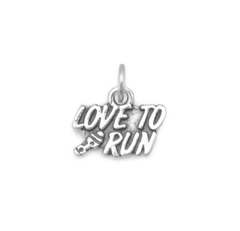 Oxidized "Love to Run" Charm