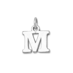 Oxidized Greek Alphabet Letter Charm - Mu