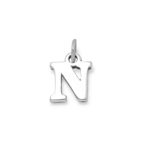 Oxidized Greek Alphabet Letter Charm - Nu