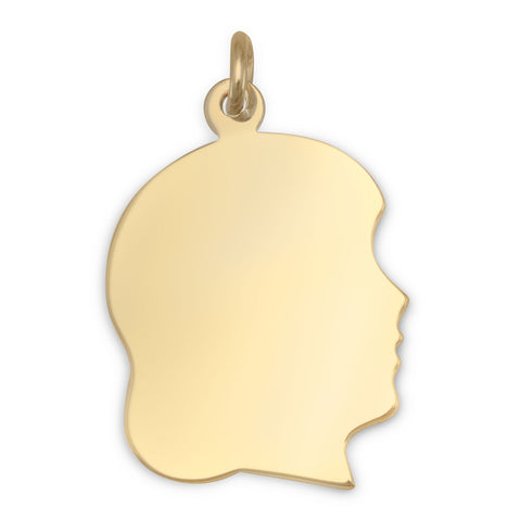 14/20 Gold Filled Engravable Girl Silhouette Pendant
