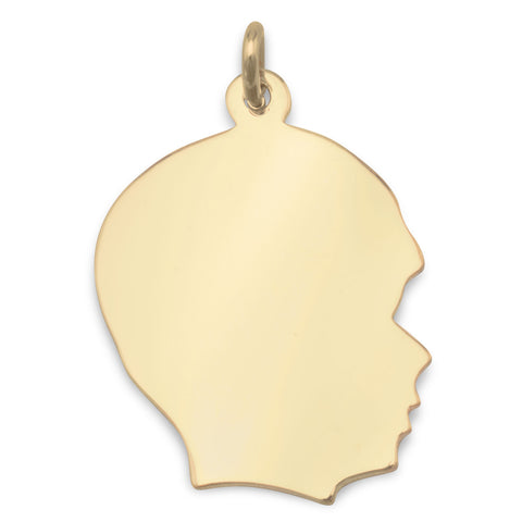 14/20 Gold Filled Engravable Boy Silhouette Pendant