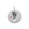 Baby Footprint Charm with Pink Crystal