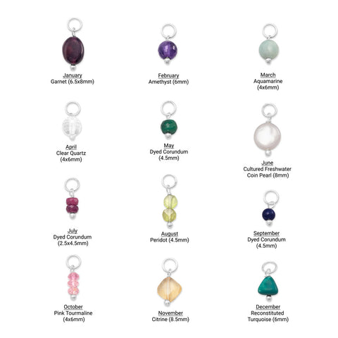 Gem Drop Birthstone Charm (January-Decemeber)