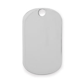 Engravable Rhodium Plated Dog Tag Pendant