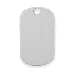Engravable Rhodium Plated Dog Tag Pendant