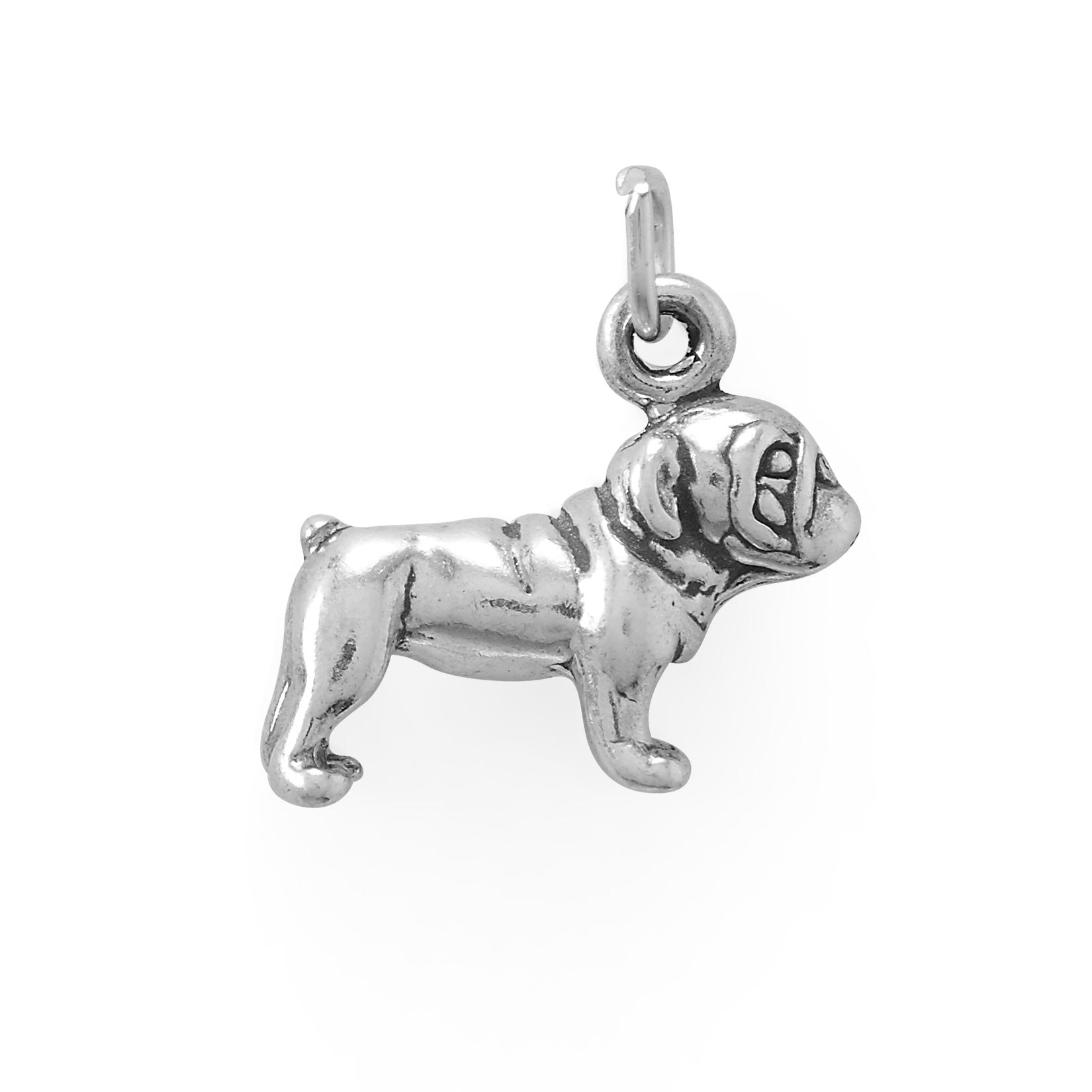 Paw-sitively Adorable! Oxidized 3D Bulldog Charm Wholesale