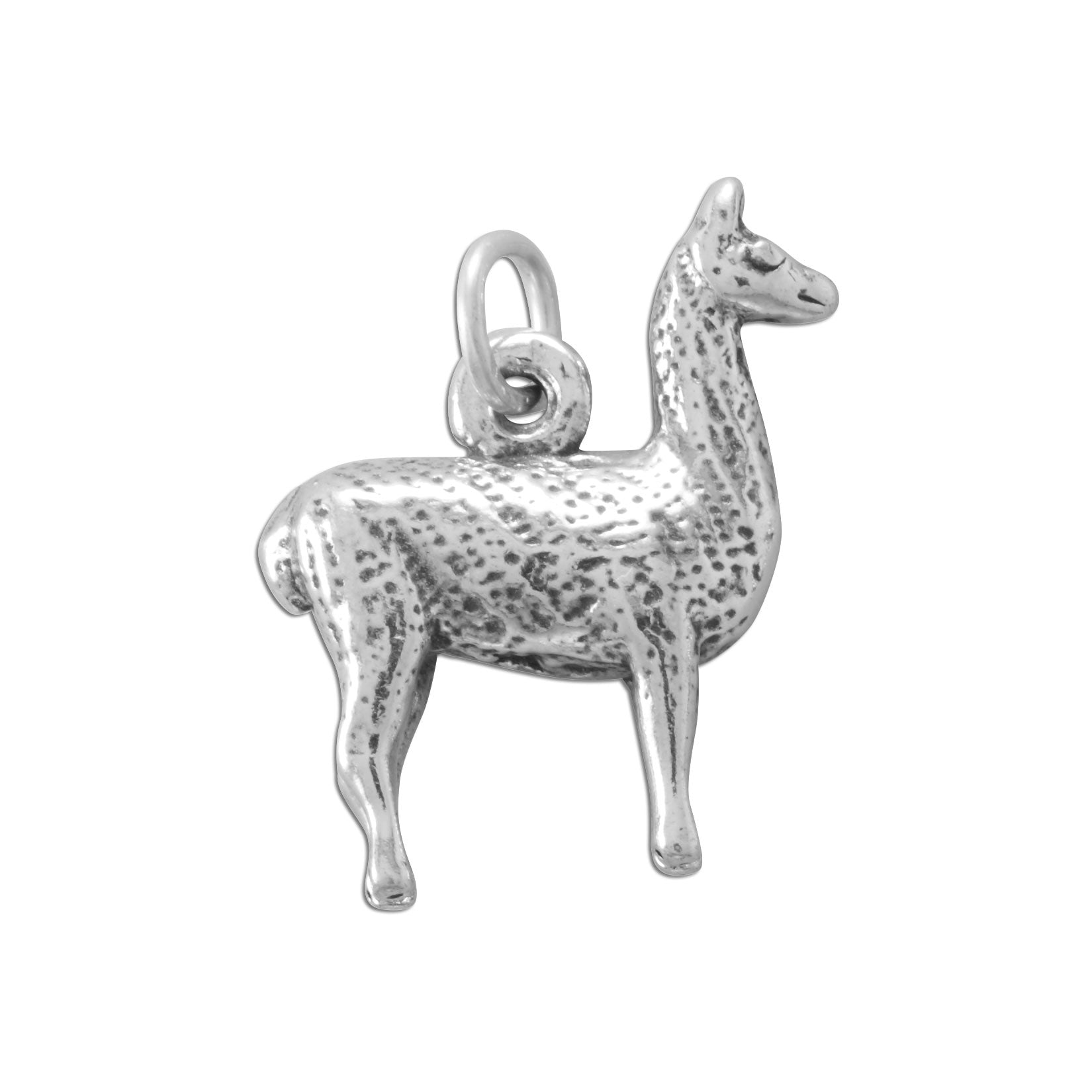 You Are Llama-zing! Oxidized 3D Llama Charm Wholesale Silver