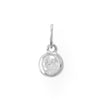 Rhodium Plated Round CZ Birthstones Charm (January-December)