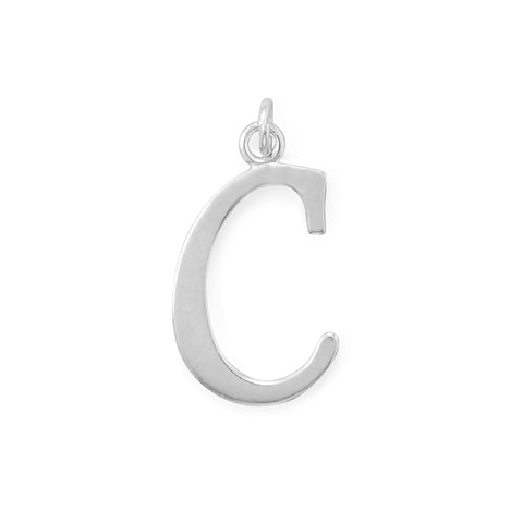 Polished Letter C Initial Pendant