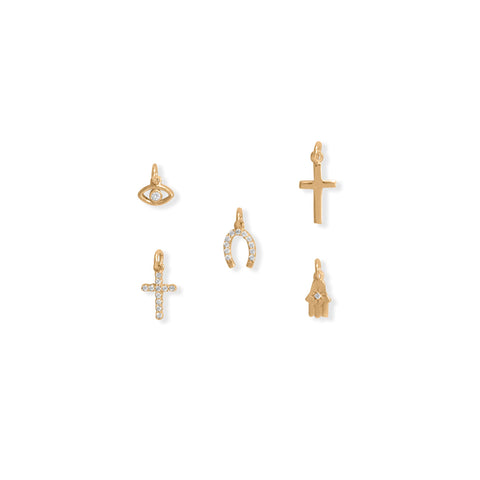 14 Karat Gold Plated "Spirit" Charm Set