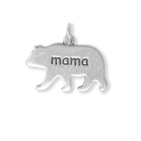 Oxidized "mama" Bear Charm