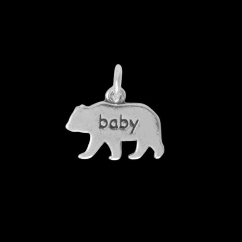 Oxidized "baby" Bear Charm