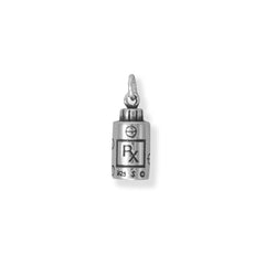 Oxidized 3D Medicine Bottle Charm