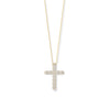 14 Karat Gold Plated Floating CZ Cross Slide