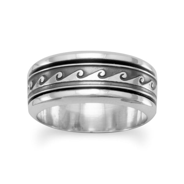 Wave Design Spinner Ring - Wholesale Silver Jewelry - Silver Stars ...