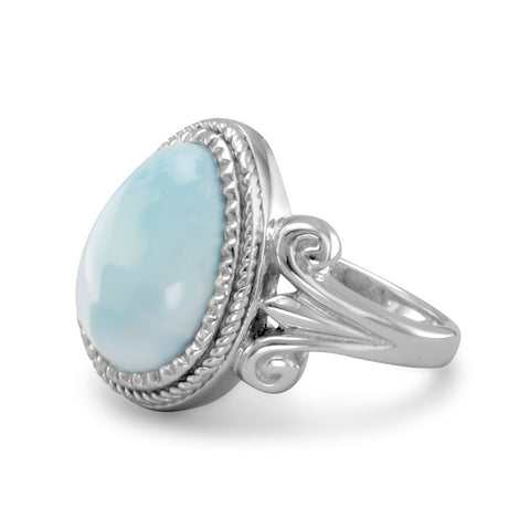 Pear Shape Larimar Ring