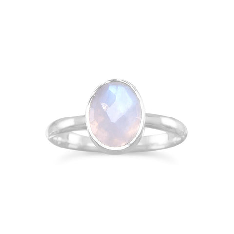 Faceted Moonstone Stackable Ring