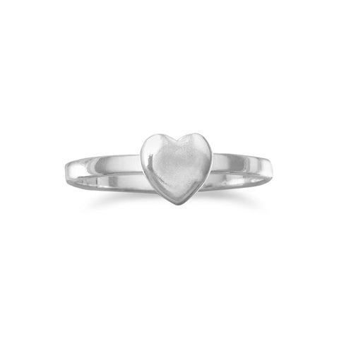Small Polished Heart Ring