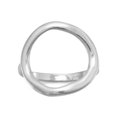 Textured Open Circle Ring