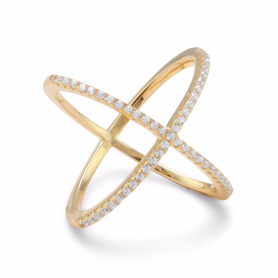アクセサリー cvtvlist CROSS RING Black CZ Sideways Cross Wrap Ring Sterling Silver
