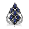 Ornate Oxidized Lapis  Ring