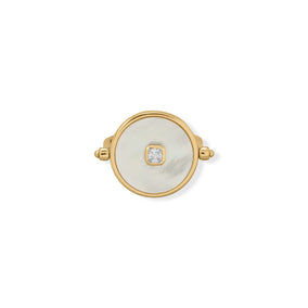 A Day to Night Delight! Mother of Pearl and Black Onyx Reversible Ring