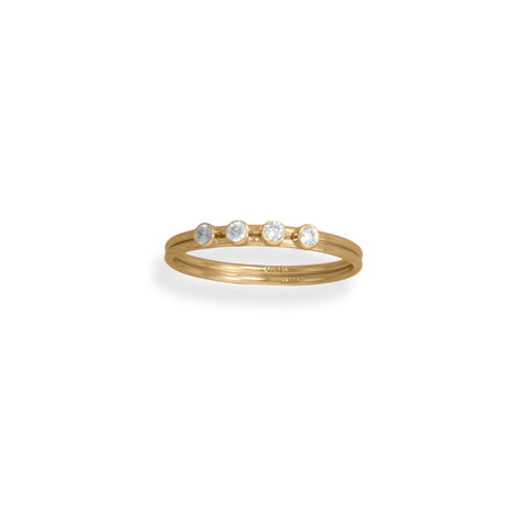 14/20 Gold Filled CZ Double Wire Ring