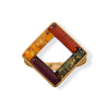 24 Karat Gold Plated Square Multi Color Baltic Amber Ring