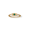 14 Karat Gold Plated Green Onyx and CZ Ring